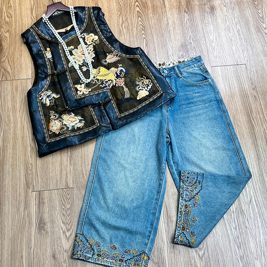 OG 8682新中式复古优雅盘扣背心改良盘扣轻国风夹棉马甲 商品图1