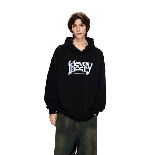 【明星同款】IDEVERRAY旋转设计感男女情侣装连帽毛圈卫衣 商品图4