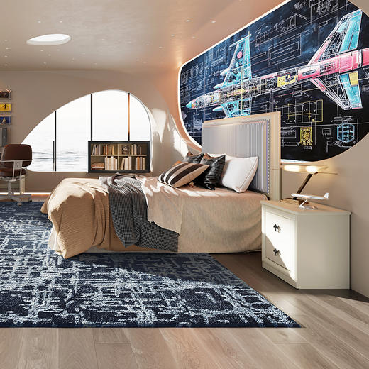 喜梦宝云翼系列1.5M床松木桦木框架摇粒绒软包次卧舒适床 商品图1