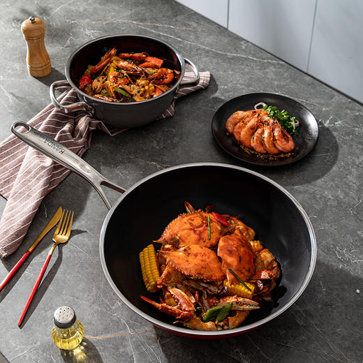 【神田KANDA】钛彩米不粘炒锅 30cm/32cm（含防滑架+硅胶铲） 商品图2