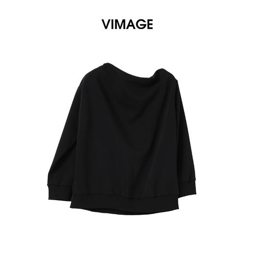 VIMAGE纬漫纪时尚通勤设计感领口上衣V2413115 商品图1
