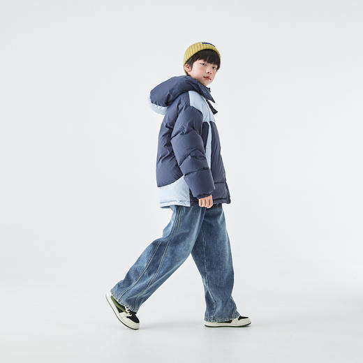 蓝汽水中厚拼色羽绒服876B258048QM 商品图4