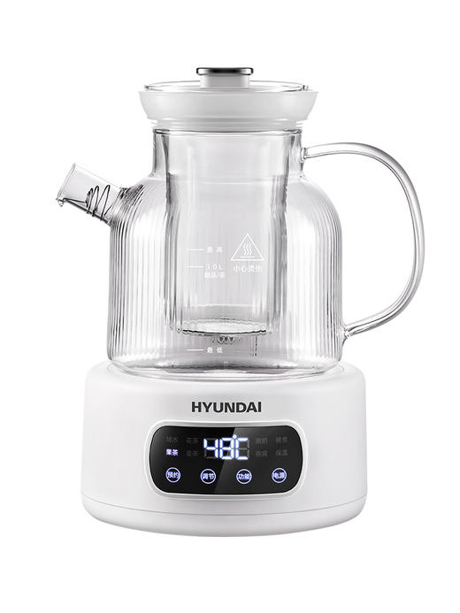 HYUNDAI 现代全玻璃养生壶  KBE818A带炖盅（配滤网+炖盅） 1L 商品图6