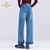 乔万尼2025冬新品立体捏褶挺括有型直筒阔腿牛仔裤EZ3F175 商品缩略图4