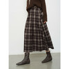 鹿向南「梧桐落叶」咖色格纹高腰a字半身裙女早秋巨显瘦垂感长裙 商品缩略图4