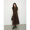 鹿向南「琥珀松林」咖色复古高腰半身裙女秋季新款小个子长款纱裙L58980 商品缩略图1