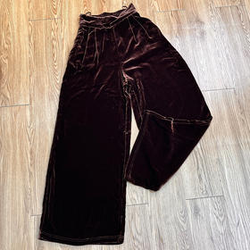 OG 8685金丝绒阔腿裤垂坠感高腰时尚直筒宽松丝绒