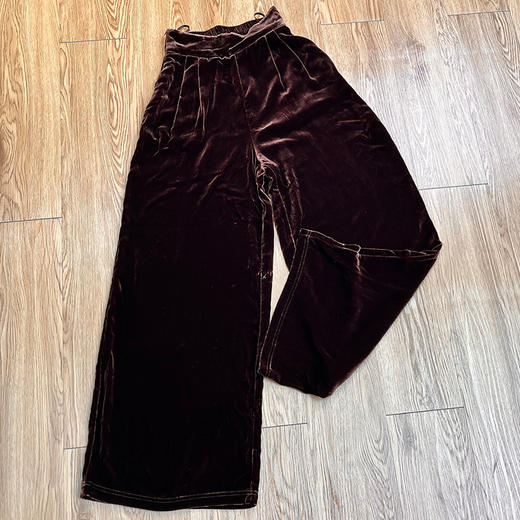 OG 8685金丝绒阔腿裤垂坠感高腰时尚直筒宽松丝绒 商品图0