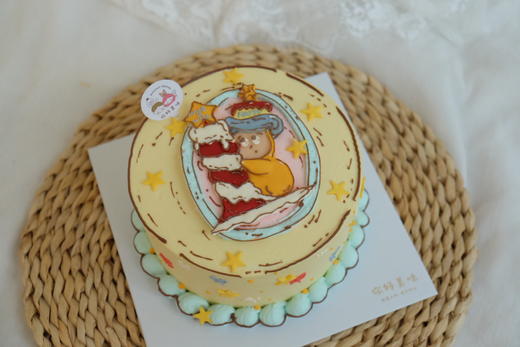 星星人手绘主题蛋糕 商品图0