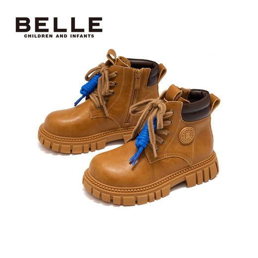 测评优品-百丽 儿童保暖马丁靴 大黄靴 侧边拉链 商品图3