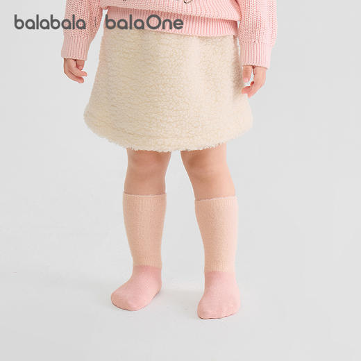 巴拉巴拉balaOne宝宝袜子冬季保暖袜婴幼儿长袜防着凉无骨三双装 商品图2