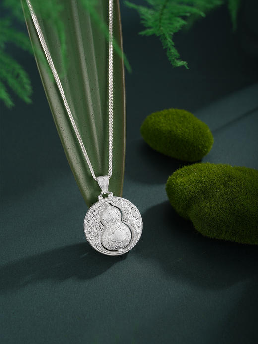 子佩集【福禄转运】S990银吊坠【YXYLDZ054】可转动葫芦花丝平安祥云（不含链）2510 商品图10