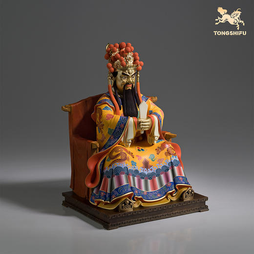 铜师傅《龙五爷》客厅 桌面全黄铜泥金财神  家居纯手绘菩萨摆件 商品图2