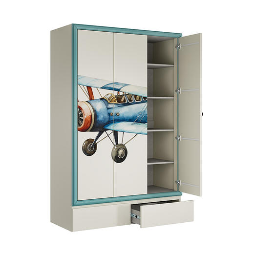 喜梦宝云翼系列双门衣柜松木实木多层免漆饰面环保耐用 商品图3