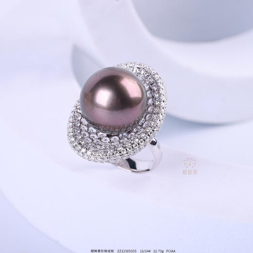【一眼万年】黑珍珠镶钻戒指    ZZ12505035 商品图4
