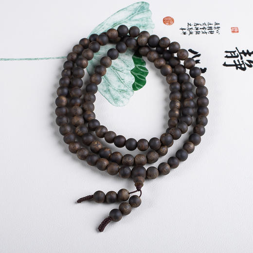 xy0647【沉水级】8.5mm沉香108佛珠项链 商品图3