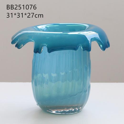 创意设计师北欧玻璃花瓶轻奢摆件干花插水培琉璃花器客厅现代简约 商品图12