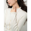 鹿向南「素笺凝韵」米白色长袖T恤女秋新款半高领显瘦内搭针织衫L58976 商品缩略图4