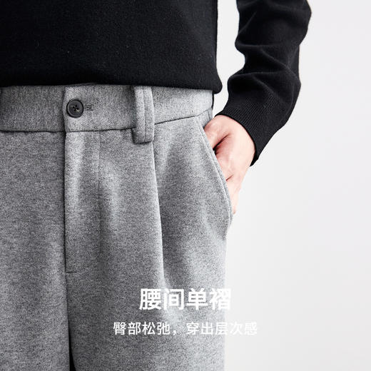 棉仓367818016-重磅针织羊毛打褶宽松直筒裤 商品图2