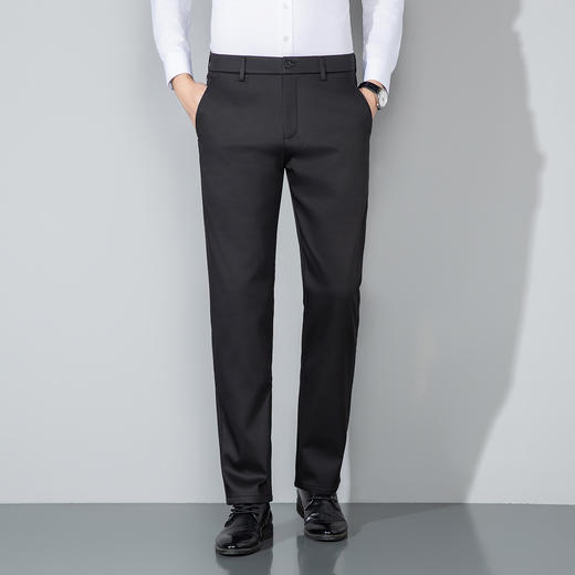 【莱赛尔棉】罗蒙男士加绒休闲裤保暖商务版磨毛内里带隐形防盗拉链舒适百搭长裤 商品图2