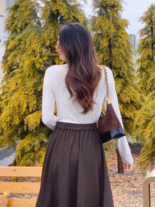 【百图lulu定制】【羊毛桑蚕丝T恤】九色 半高领 羊毛桑蚕丝 长袖T恤 商品图4