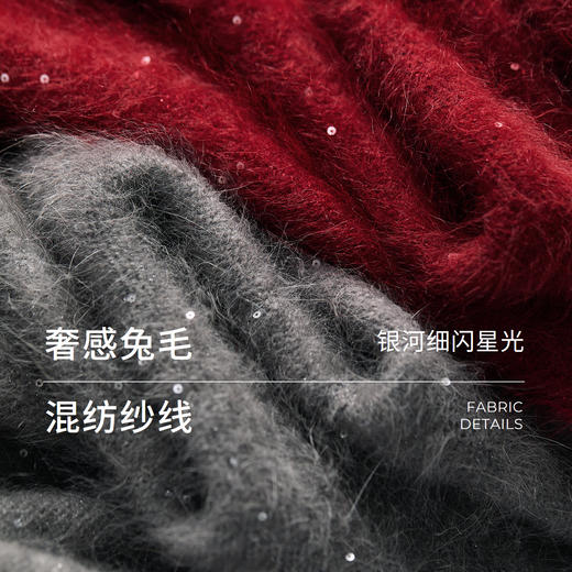 棉仓366635015-亮片开衫微宽松毛衣外套女25秋冬长毛绒感兔毛针织厚款上衣 商品图1