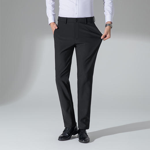 罗蒙冬季加绒男士休闲裤保暖舒适不易掉色轻商务风版型通勤上班休闲长裤子男 商品图3