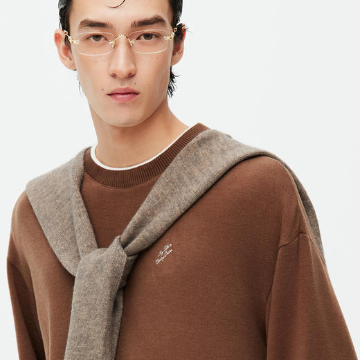 NPC潮牌东丽小暖绒撞色螺纹休闲圆领长袖T恤男圆领落肩NP58TL21 商品图2