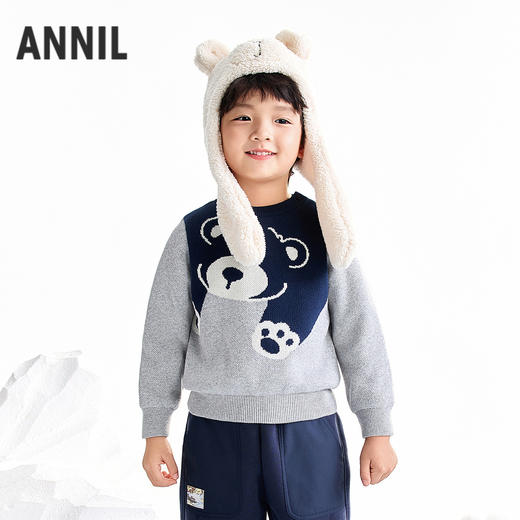 【实体店同款】男童圆领针织上衣冬季新款安奈儿童装XB544023 商品图0