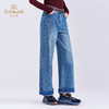 乔万尼2025冬新品立体捏褶挺括有型直筒阔腿牛仔裤EZ3F175 商品缩略图2