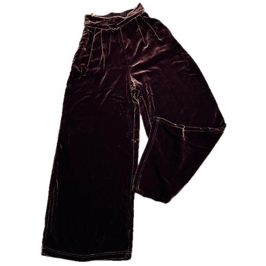 OG 8685金丝绒阔腿裤垂坠感高腰时尚直筒宽松丝绒 商品图4