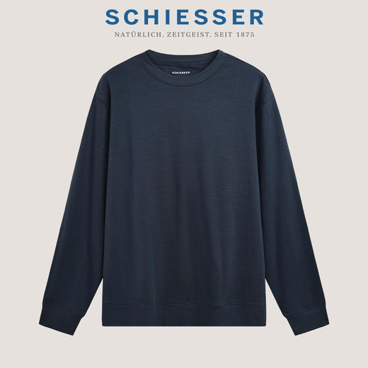 【经典高圆领 必备外穿卫衣】SCHIESSER 德国舒雅男士100%棉200G 中厚圆领打底外穿卫衣39/26182U 商品图9