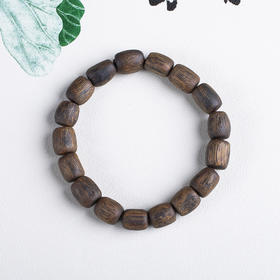 xy0644，【沉水级】随形桶珠沉香素串单圈手串