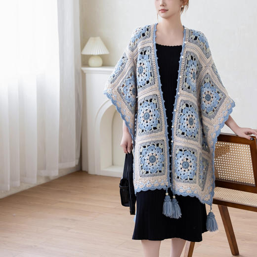 苏苏姐家漫煮时光多用披肩手工DIY编织棒针毛线团粗羊毛线材料包 商品图3