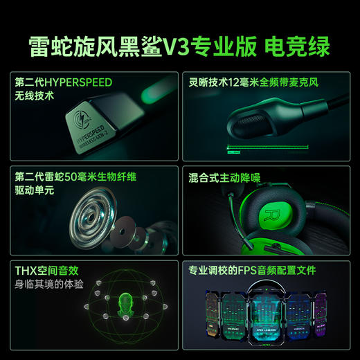 Razer雷蛇电竞绿系列 毒蝰V3Pro专业版/炼狱蝰蛇V4专业版/猎魂光蛛V3专业竞技版8K/旋风黑鲨V3专业版/幻影战狼V3专业版8K/妖狐【雷蛇官方直营，延保一年】 商品图4