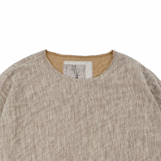 山也 郝 毛棉双面圆领长袖T恤 商品图1