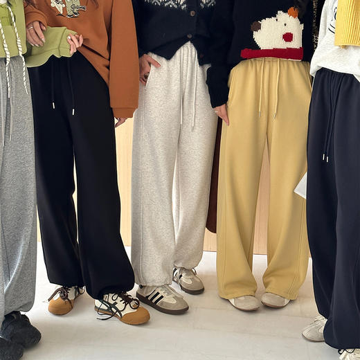 【热销5万条】加绒加厚两穿休闲阔腿卫裤 商品图2