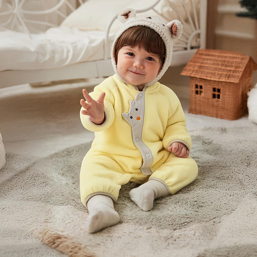 【净电绒】迷你巴拉婴童摇粒绒连体衣男女宝宝抗静电毛绒爬服保暖 商品图2