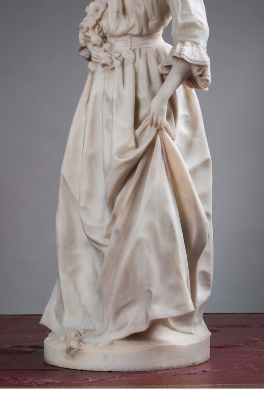 独角鹿西洋古董 19世纪法国出品人物主题大理石雕塑作品《 玛丽·安托瓦内特》 商品图5