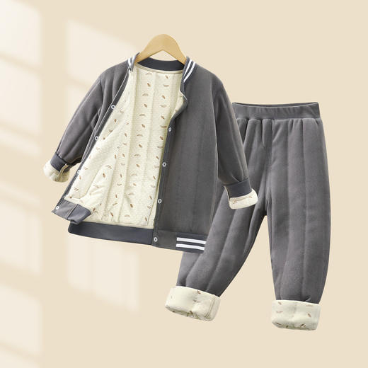 【儿童校服神器】秋冬新款三层绗棉男童棉衣 加绒加厚内搭女童棉袄a类 商品图13