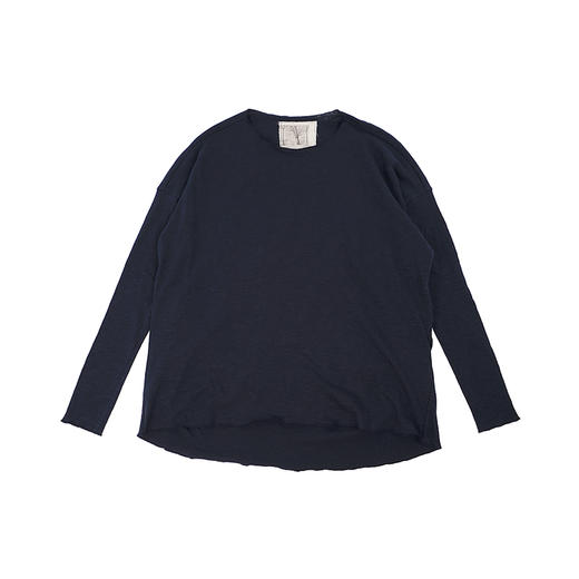 山也 郝 后褶大领圆领长袖T恤 商品图0