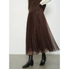鹿向南「琥珀松林」咖色复古高腰半身裙女秋季新款小个子长款纱裙L58980 商品缩略图0