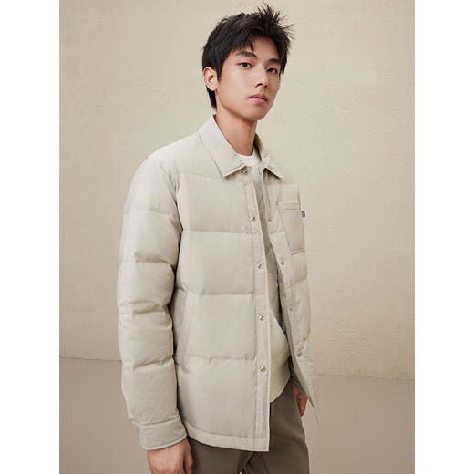 【衬衫式】GXG男装 满印老花轻薄羽绒服男士保暖外套 冬季热卖 商品图2