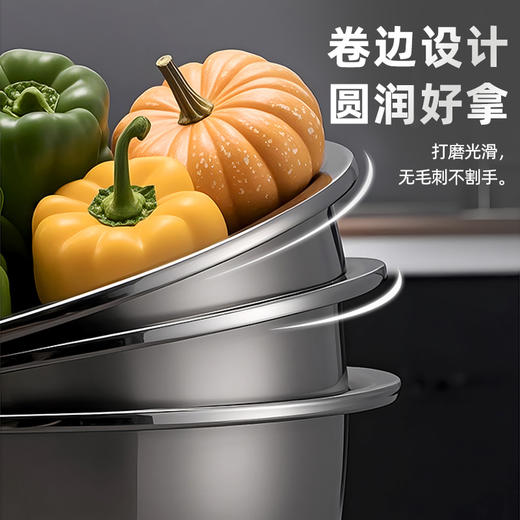 【茶花】不锈钢盆洗菜盆和面盆酸菜鱼盆 商品图2