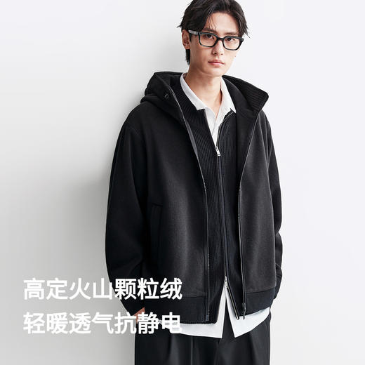 棉仓367808009-抗静电热暖连帽抓绒外套 商品图2