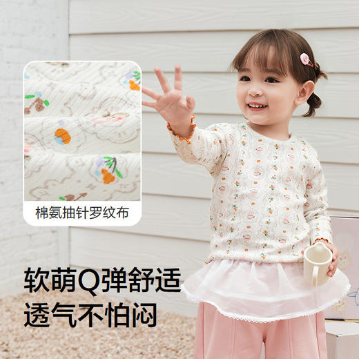 巴拉巴拉balaOne儿童t恤男女宝长袖上衣打底衫2025新款秋装弹力萌 商品图3