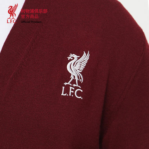 【官方正版】利物浦俱乐部 | 秋季酒红针织开衫学院风毛衣外套 商品图4