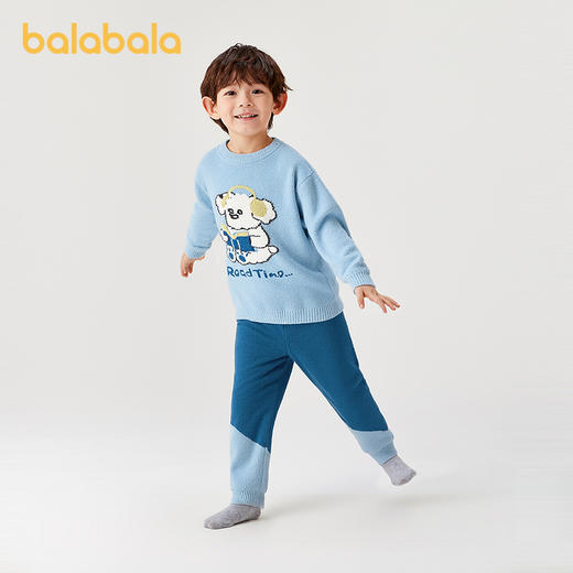 【商场同款】巴拉巴拉儿童家居服套装男童2025冬季新款半边绒保暖 商品图2