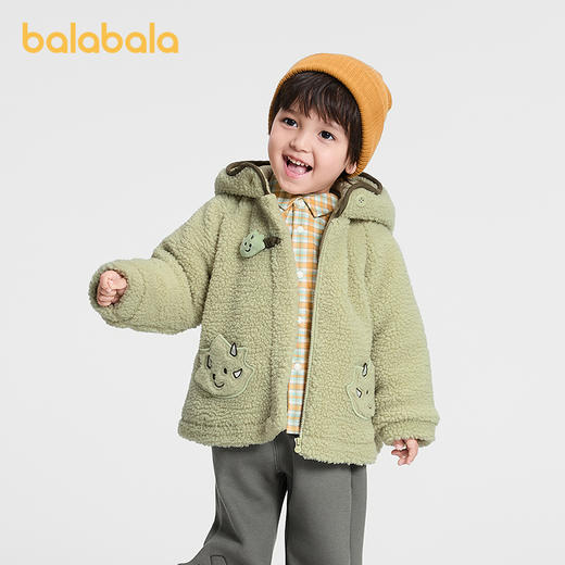 【商场同款】巴拉巴拉儿童棉服男童女童毛绒外套2025新款秋冬装萌 商品图0