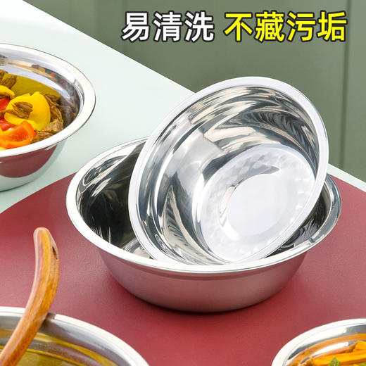 【茶花】不锈钢多用汤盆洗菜盆揉面盆 商品图2